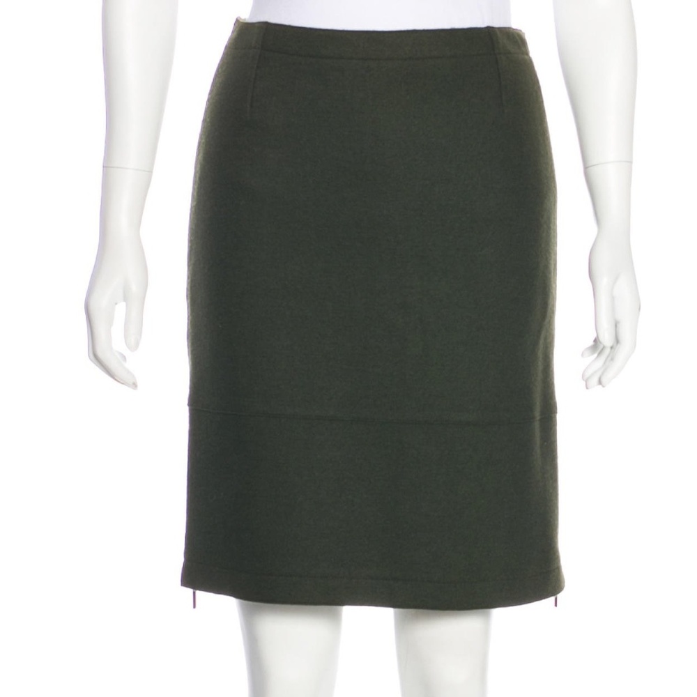 Victor Alfaro Olive Green Knee-Length Pencil Skirt - Picture 1 of 4